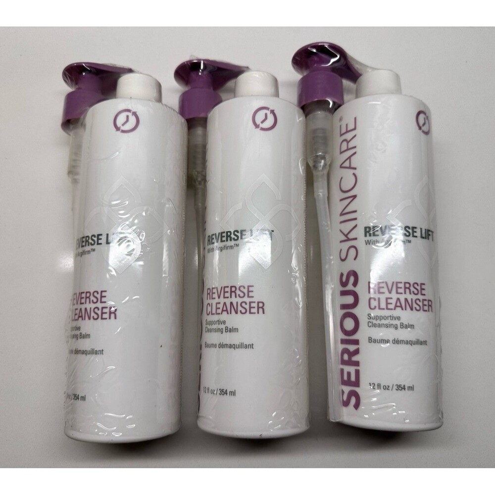 Lot of 3 NEW Serious Skin Care Reverse Lift Cleanser w/ Agrifirm 12 fl oz